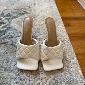 Quilted White heels